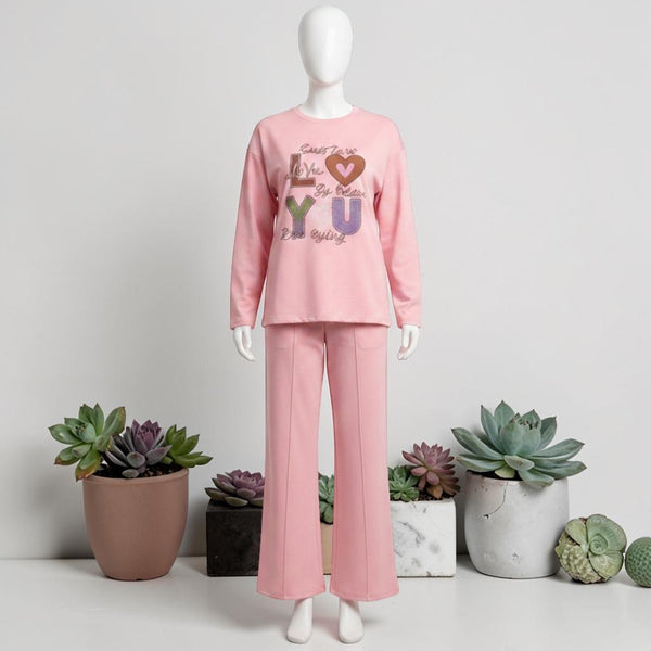 Printed Co-ord Set Baby Pink - Mannequin View