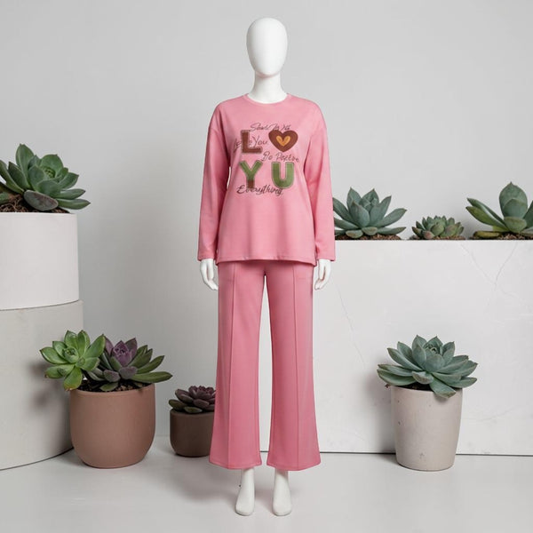 Printed Co-ord Set Pink - Mannequin View