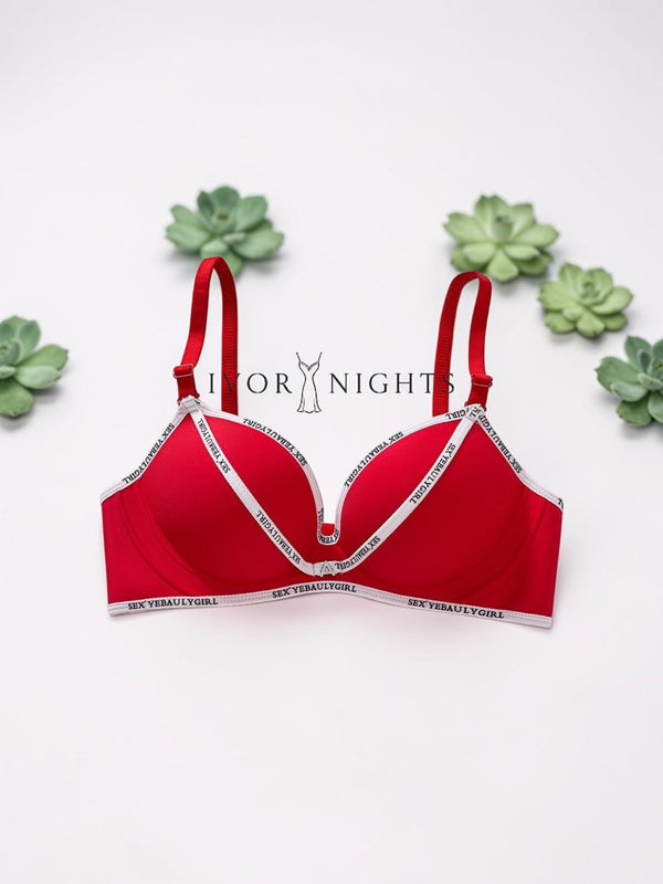 Ivory Nights padded bra in black color