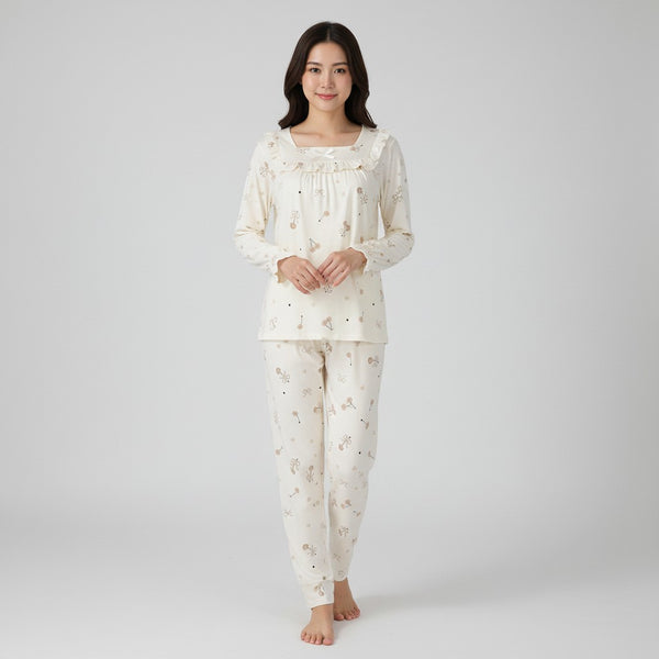 Korean Style Cherry Print PJ Set