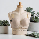 Gold Chain Strap Padded Bra - front view