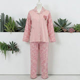 Pink Heart Print PJ Set - mannequin front view showing full outfit