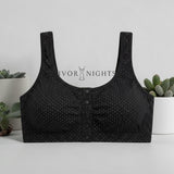Front Buttons Bra - Black