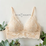 Floral Lace Bralette - Champagne Cream