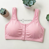 Front Buttons Bra - Peach