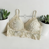 Floral Lace Bralette - Pearl White