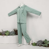 Italian Sage Bow PJ Set - mannequin front view showing full outfit