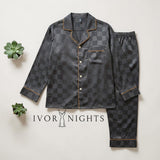 Charcoal Checker Satin PJ Set