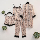Strawberry Heart Print Pajama Set - 5 Pcs